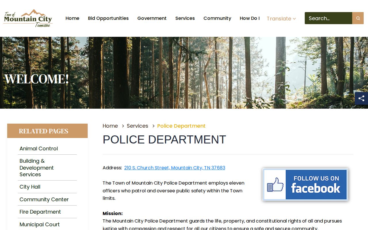 Mountain City Police recent arrest contact page